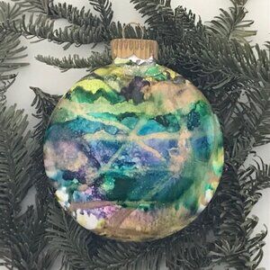 Modern Hand Painted Glass Ornament